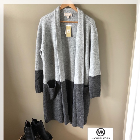 Michael Kors Sweaters - NWT / Michael Kors Grey & Black Cardigan